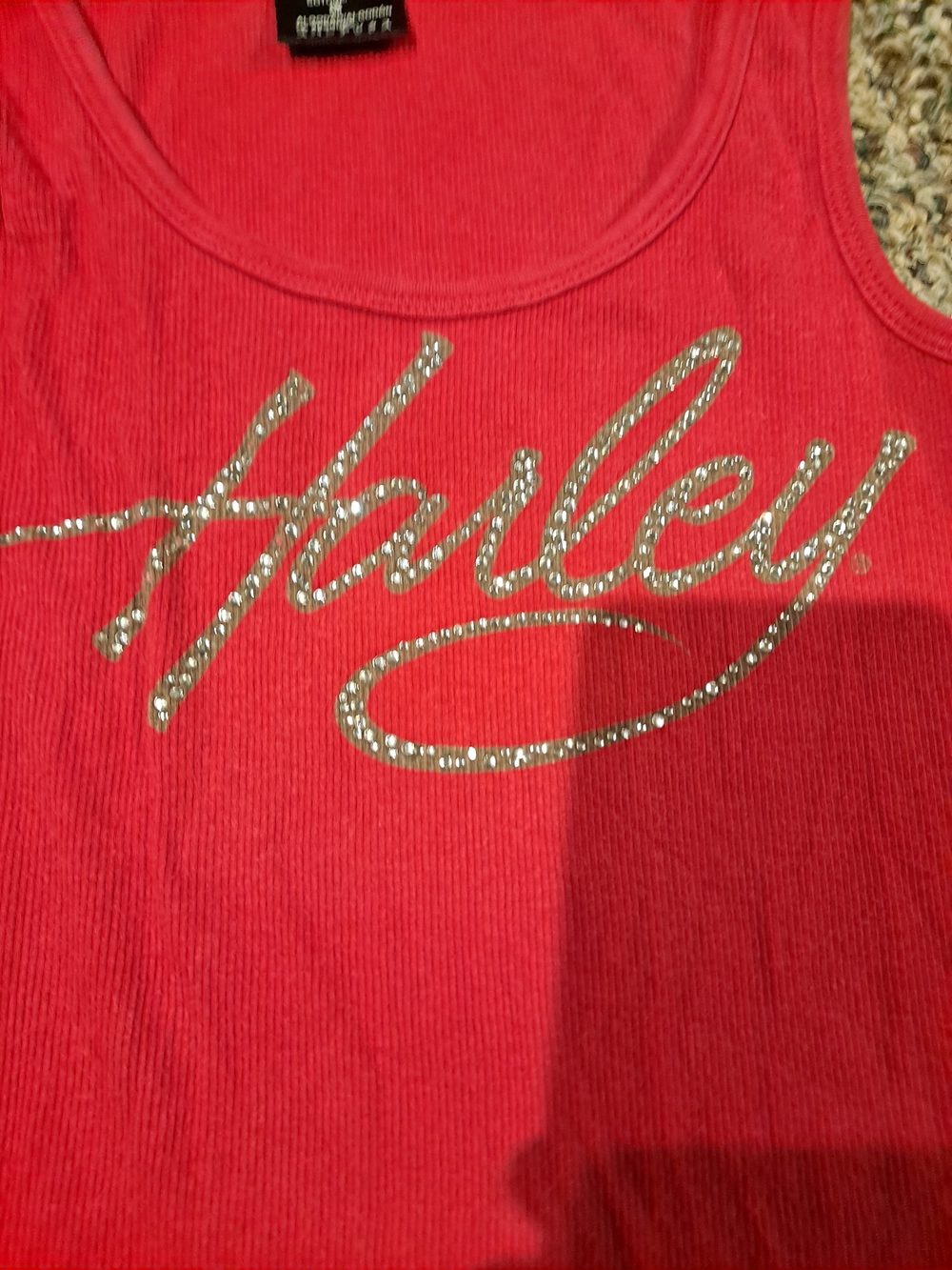 Harley-Davidson Red Tank with Silver Studded Script